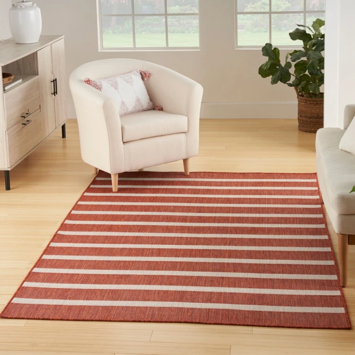 Nourison Positano Terracotta Ivory POS03 5 ft. X 7 ft. Rect. Rug