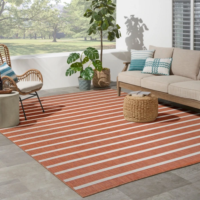 Nourison Positano Terracotta Ivory POS03 10 ft. X 14 ft. Rect. Rug
