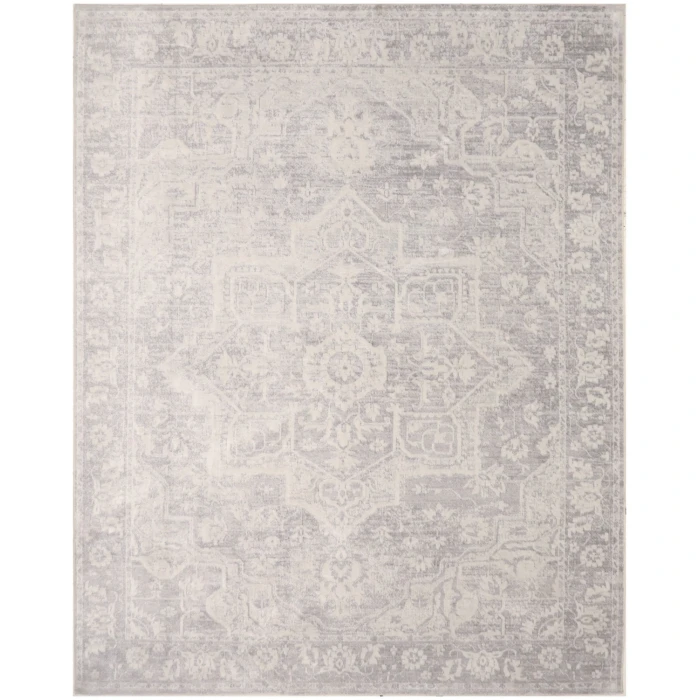 Nourison Astra Machine Washable Grey ASW12 7 ft. 10 in. X 10 ft. Rect. Rug