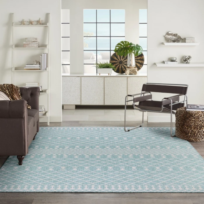 Nourison Positano Aqua POS02 9 ft. X 12 ft. Rect. Rug