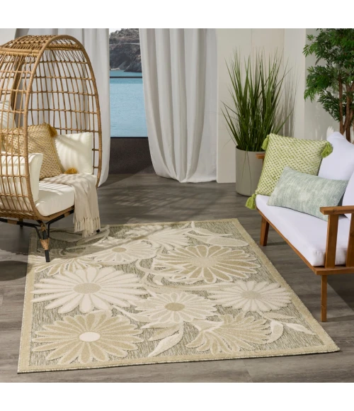 Nourison Aloha Ivory Sage ALH33 3 ft. 6 in. X 5 ft. 6 in. Rect. Rug