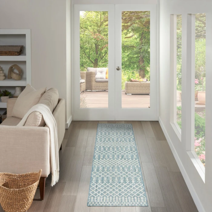 Nourison Positano Aqua POS02 2 ft. 2 in. X 8 ft. Rect. Rug