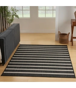 Nourison Home Positano POS03 Black Ivory 4 ft. X 6 ft. Area Rug