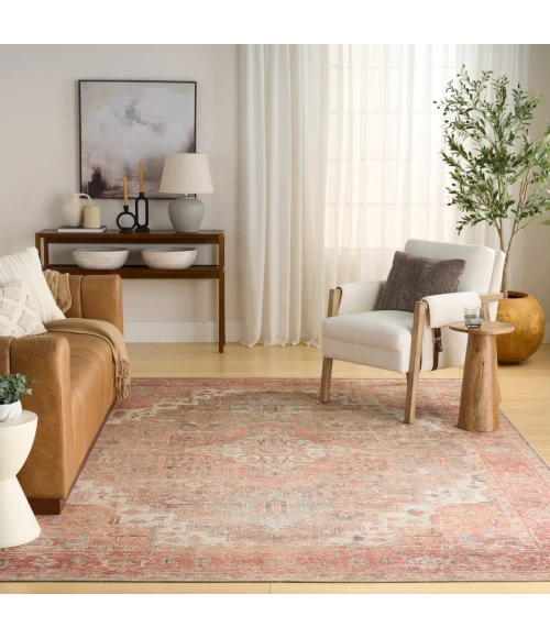 Nourison Vintage Washables Coral Taupe VWS07 7 ft. 10 in. X 9 ft. 10 in. Rect. Rug