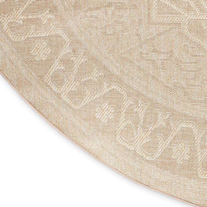 Nourison Tulum Cream TLM05 8 ft. X Round Rug