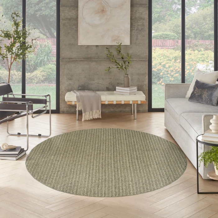 Nourison Tulum Olive TLM02 8 ft. X Round Rug