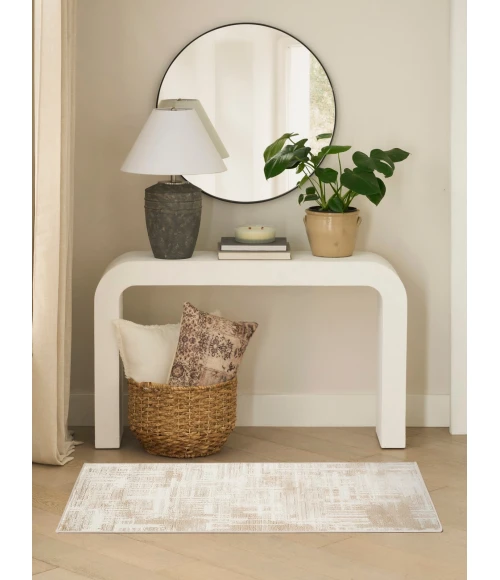 Nourison Dekor Ivory Taupe DEK11 2 ft. x 4 ft. Rect. Rug