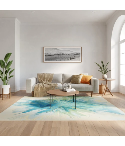 Nourison Home Color Splash Blue CSP04 5ft.3in. x 7ft.3in. Rect. Rug