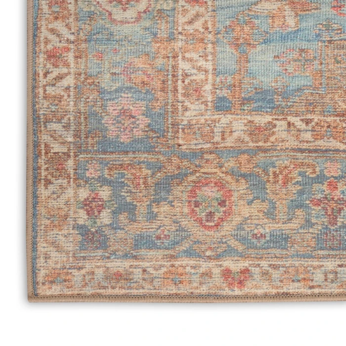 Nourison Vintage Washables Navy Multicolor VWS10 9 ft. X 12 ft. Rect. Rug