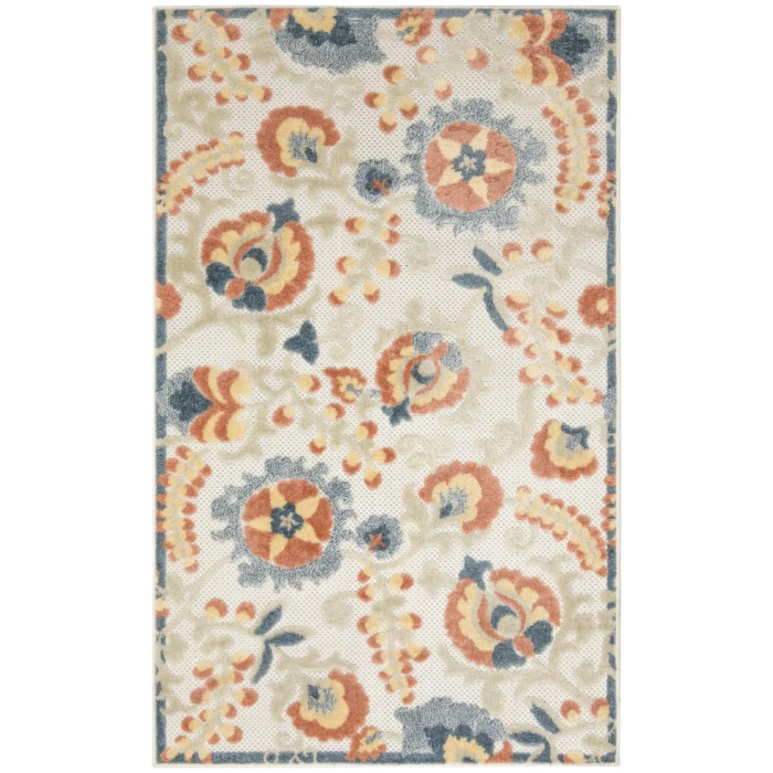 Nourison Aloha Grey Multicolor ALH17 2 ft. 8 in. X 4 ft. Rect. Rug