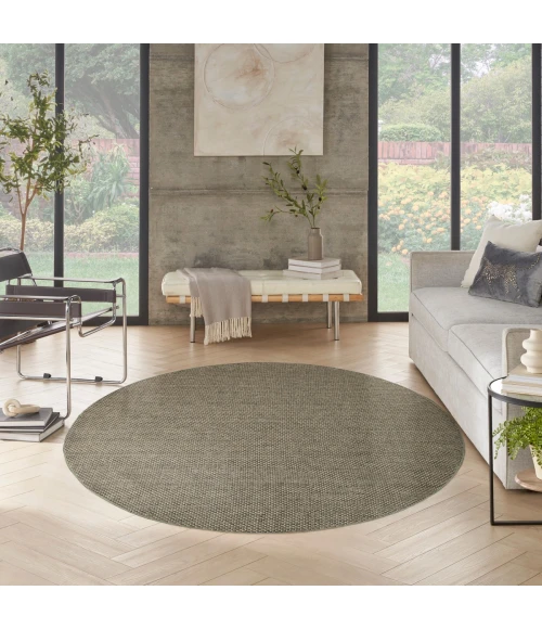 Nourison Tulum Olive TLM03 8 ft. X Round Rug