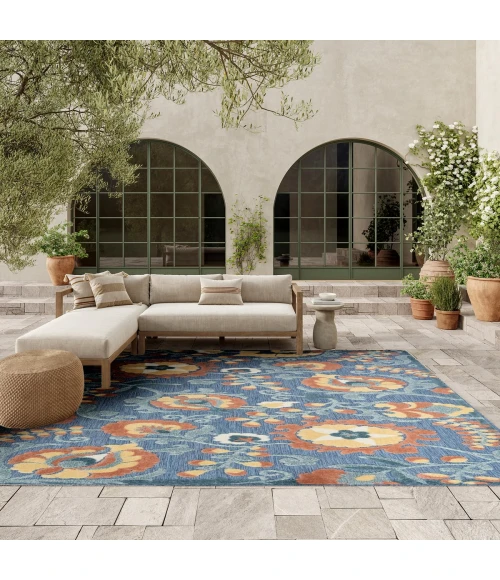 Nourison Aloha Blue Rose ALH17 9 ft. X 12 ft. Rect. Rug