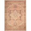 Nourison Home Vintage Washables VWS11 Coral Multicolor 5 ft. 3 in. X 7 ft. 3 in. Area Rug