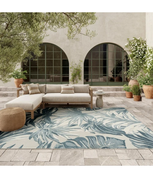 Nourison Aloha Ivory Blue ALH43 9 ft. X 12 ft. Rect. Rug