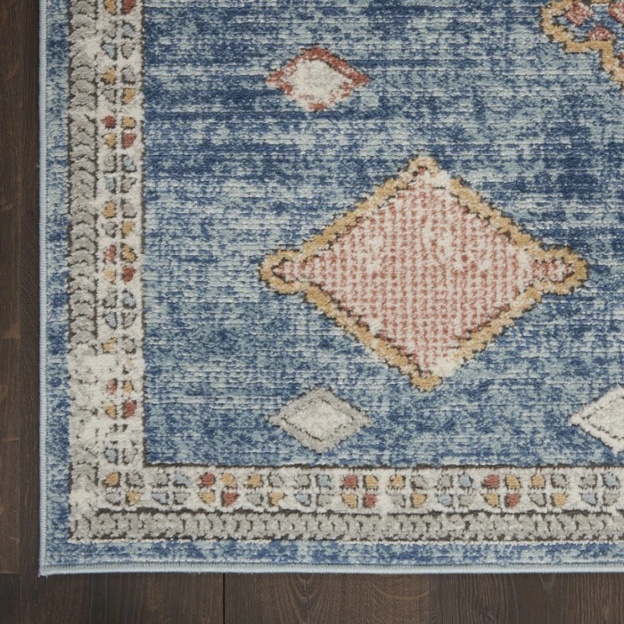 Nourison Quarry Blue QUA14 2ft.2in. x 10ft. Rect. Rug
