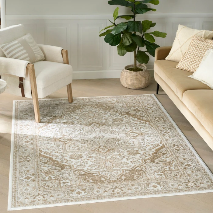 Nourison Dekor Ivory Taupe DEK08 4 ft. X 6 ft. Rect. Rug