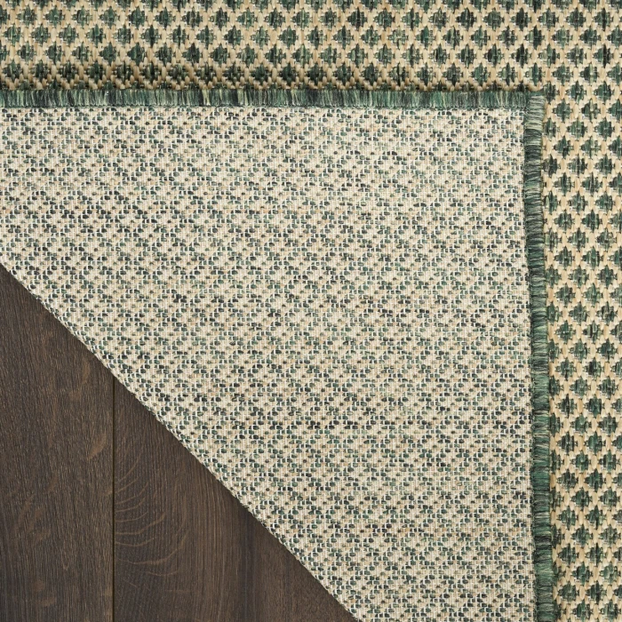Nourison Home Courtyard Green COU01 2ft.2in. x 10ft. Rect. Rug