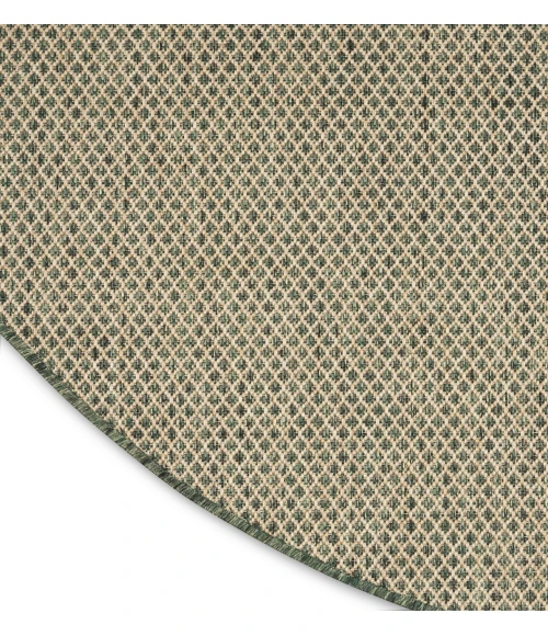 Nourison Home Courtyard Green COU01 8ft. x Round Round Rug