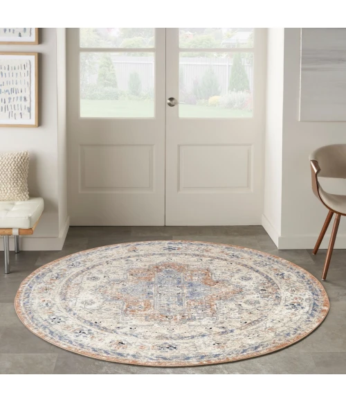 Nourison Nourison Essentials Persian Beige Blue NRE07 6 ft. X Round Rug