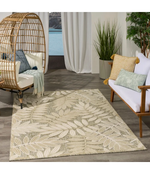 Nourison Aloha Ivory Sage ALH18 5 ft. 3 in. X 7 ft. 5 in. Rect. Rug