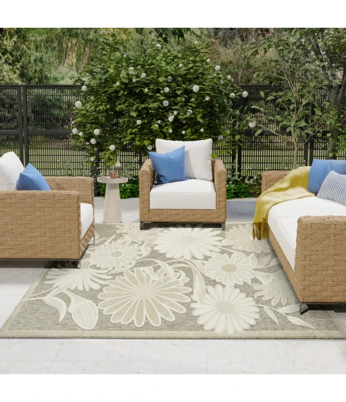 Nourison Aloha Ivory Sage ALH33 9 ft. X 12 ft. Rect. Rug