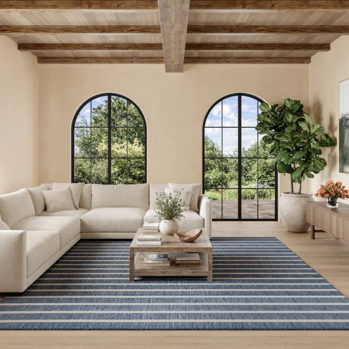 Nourison Positano Navy Ivory POS03 8ft. Square Rug