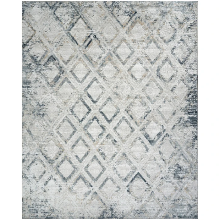 Nourison Dekor Grey Navy DEK05 7 ft. 10 in. X 9 ft. 10 in. Rect. Rug