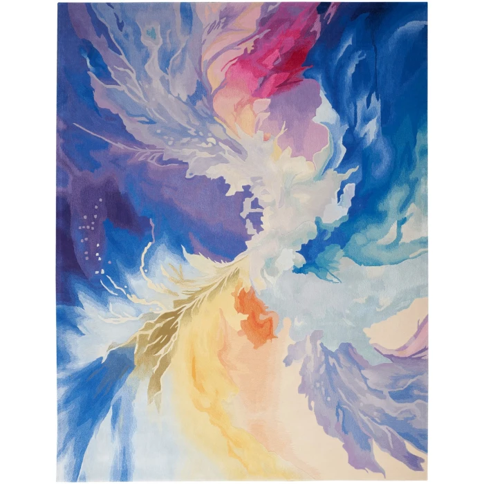 Nourison Prismatic Blue Multicolor PRS37 10 ft. X 14 ft. Rect. Rug