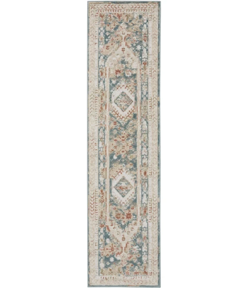 Nourison Thalia Green Ivory THL04 2ft.2in. x 10ft. Rect. Rug