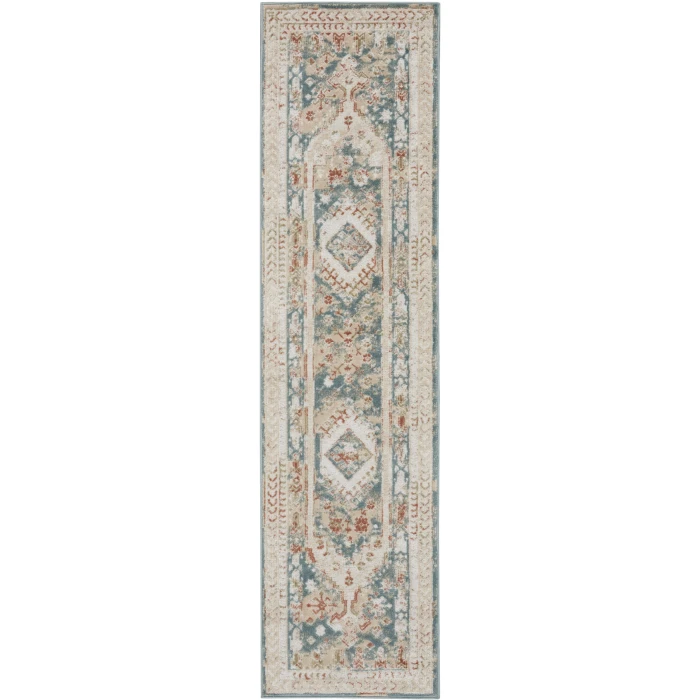 Nourison Thalia Green Ivory THL04 2ft.2in. x 10ft. Rect. Rug
