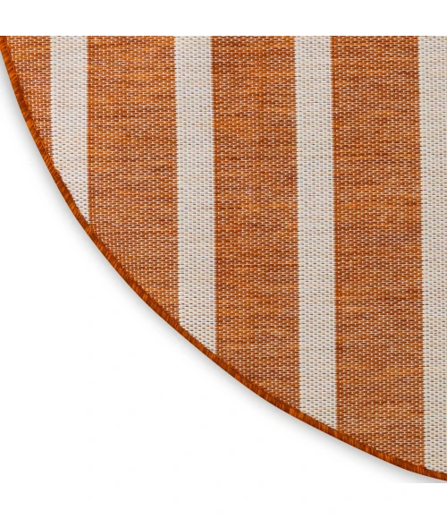 Nourison Positano Terracotta Ivory POS03 6 ft. X Round Rug