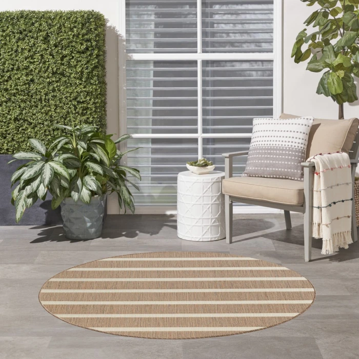 Nourison Positano Jute Ivory POS03 6ft. Round Rug