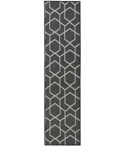 Nourison Home Horizon Indoor/Outdoor HOZ01 Black 2 ft. 2 in. X 8 ft. Area Rug