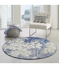 Nourison Home Tranquil Navy TRA08 5ft.3in. x Round Round Rug