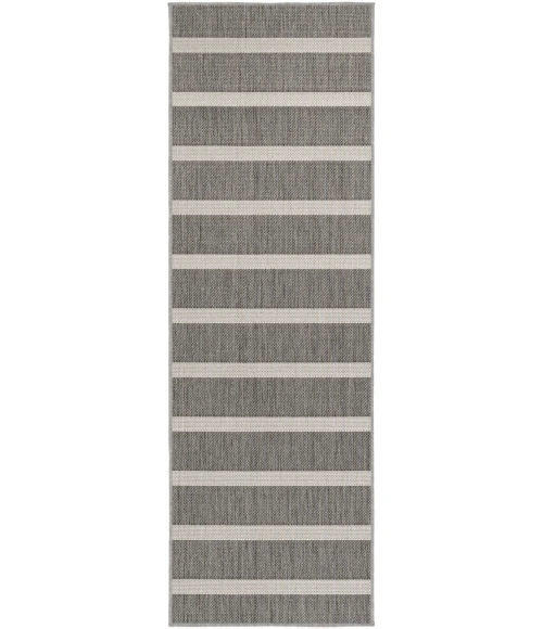 Nourison Positano Charcoal Ivory POS03 2ft.2in. x 10ft. Rect. Rug