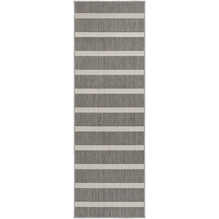 Nourison Positano Charcoal Ivory POS03 2ft.2in. x 10ft. Rect. Rug