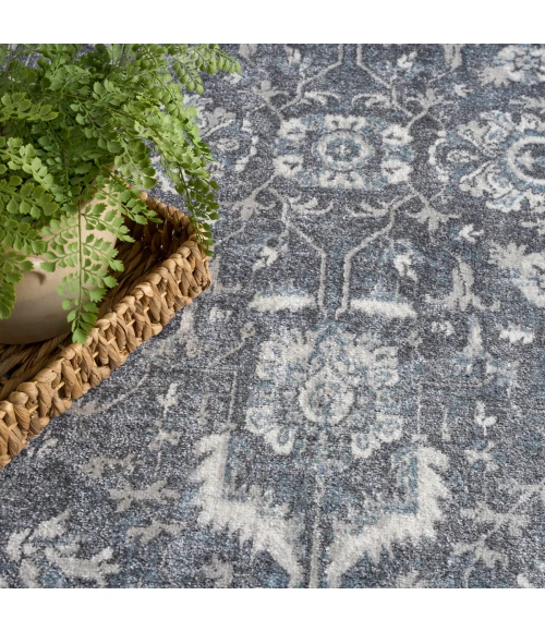 Nourison Astra Machine Washable Slate ASW20 7 ft. 10 in. x 10 ft. Rect. Rug