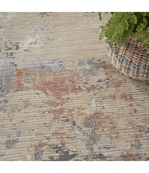 Nourison Abstract Hues Beige Grey ABH01 5ft.3in. x 7ft.6in. Rect. Rug