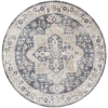 Nourison Astra Machine Washable Grey Blue ASW12 7ft.10in. Round Rug