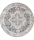 Nourison Astra Machine Washable Grey Blue ASW12 7ft.10in. Round Rug