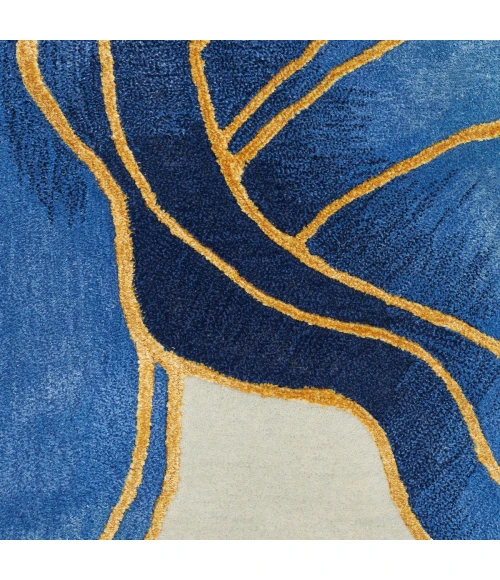 Nourison Prismatic Blue Gold PRS32 4 ft. X 6 ft. Rect. Rug