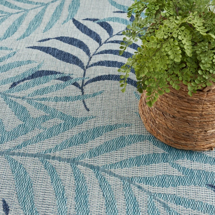 Nourison Garden Oasis Blue GOA01 10 ft. X 14 ft. Rect. Rug