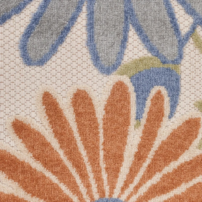 Nourison Aloha Beige Multicolor ALH33 5 ft. 3 in. X Round Rug