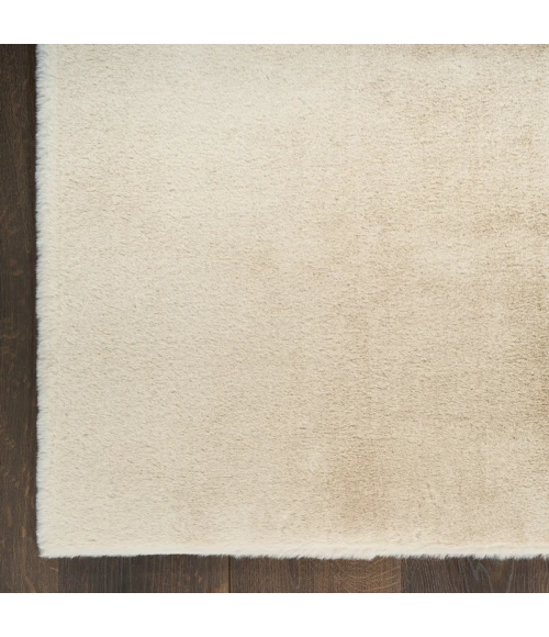 Nourison Soft Plush Rabbit Fur Beige SFF01 5 ft. X 7 ft. Rect. Rug