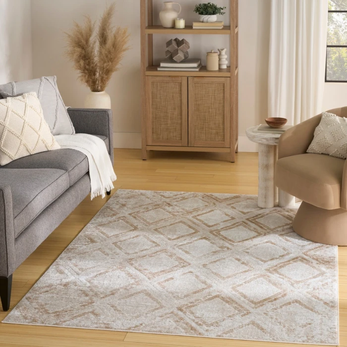 Nourison Dekor Ivory Beige DEK05 5 ft. 3 in. X 7 ft. Rect. Rug