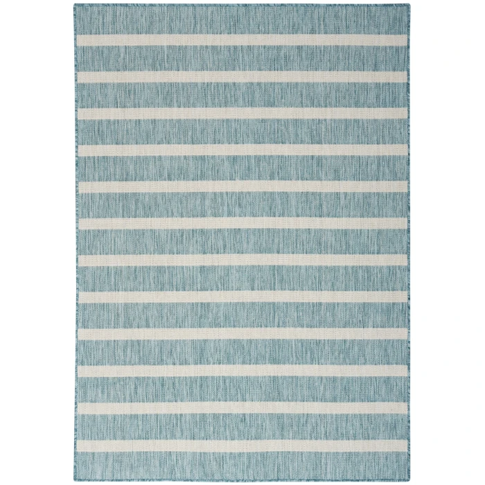 Nourison Positano Aqua Ivory POS03 6 ft. X 9 ft. Rect. Rug