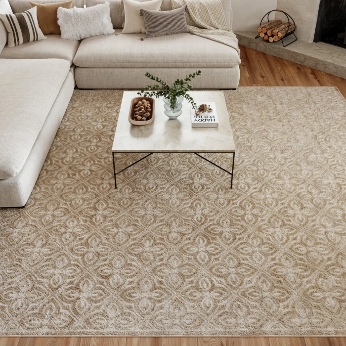 Nourison Home Washable Charm Beige WCH03 9ft. x 12ft. Rect. Rug