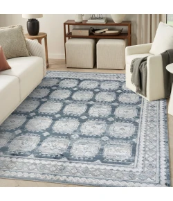 Nourison Home Dekor DEK01 Grey Navy 7 ft. 10 in. X 9 ft. 10 in. Area Rug