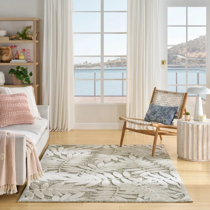 Nourison Aloha Ivory Sage ALH18 3 ft. 6 in. X 5 ft. 6 in. Rect. Rug