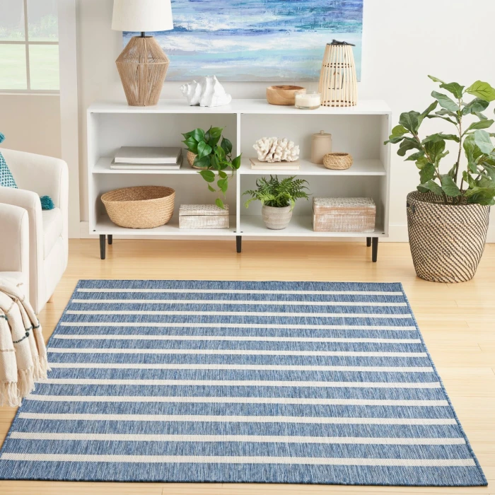 Nourison Positano Navy Ivory POS03 4 ft. X 6 ft. Rect. Rug